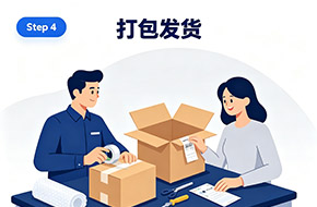 仓库打包货物发往泰国
